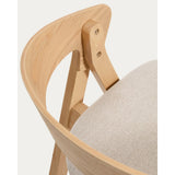 Hocker Godia aus Eichenfurnier mit naturfarbenem Finish und beiger Chenille von Kave Home – Bild 8
