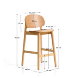 Hocker Ludara aus Eichenfurnier, 65 cm von Kave Home – Bild 3