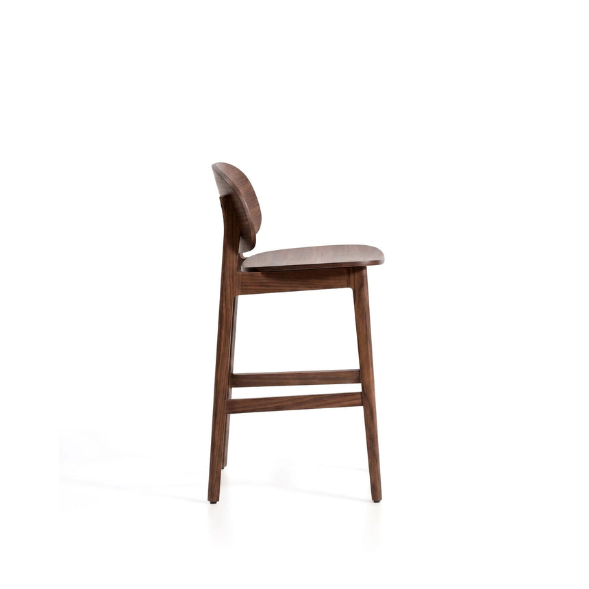 Hocker Ludara aus Eichenfurnier mit Nussbaumfinish oder Naturfinish, 65 cm von Kave Home – Bild 4