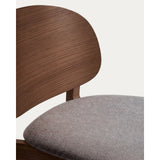 Hocker Ludara aus Eichenfurnier mit Nussbaumfinish oder Naturfinish und Chenille, 65 cm von Kave Home – Bild 10