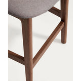 Hocker Ludara aus Eichenfurnier mit Nussbaumfinish oder Naturfinish und Chenille, 65 cm von Kave Home – Bild 11