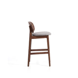 Hocker Ludara aus Eichenfurnier mit Nussbaumfinish oder Naturfinish und Chenille, 65 cm von Kave Home – Bild 4