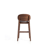 Hocker Ludara aus Eichenfurnier mit Nussbaumfinish oder Naturfinish und Chenille, 65 cm von Kave Home – Bild 7