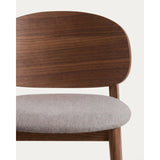 Hocker Ludara aus Eichenfurnier mit Nussbaumfinish oder Naturfinish und Chenille, 65 cm von Kave Home – Bild 8