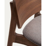 Hocker Ludara aus Eichenfurnier mit Nussbaumfinish oder Naturfinish und Chenille, 65 cm von Kave Home – Bild 9