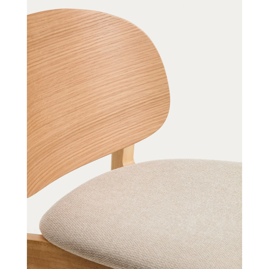 Hocker Ludara aus Eichenfurnier mit beiger Chenille, 65 cm von Kave Home – Bild 10