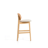 Hocker Ludara aus Eichenfurnier mit beiger Chenille, 65 cm von Kave Home – Bild 4