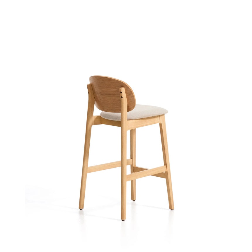Hocker Ludara aus Eichenfurnier mit beiger Chenille, 65 cm von Kave Home – Bild 5