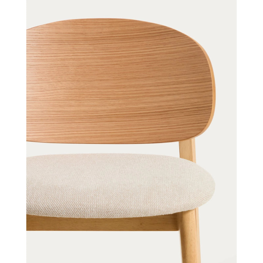 Hocker Ludara aus Eichenfurnier mit beiger Chenille, 65 cm von Kave Home – Bild 8
