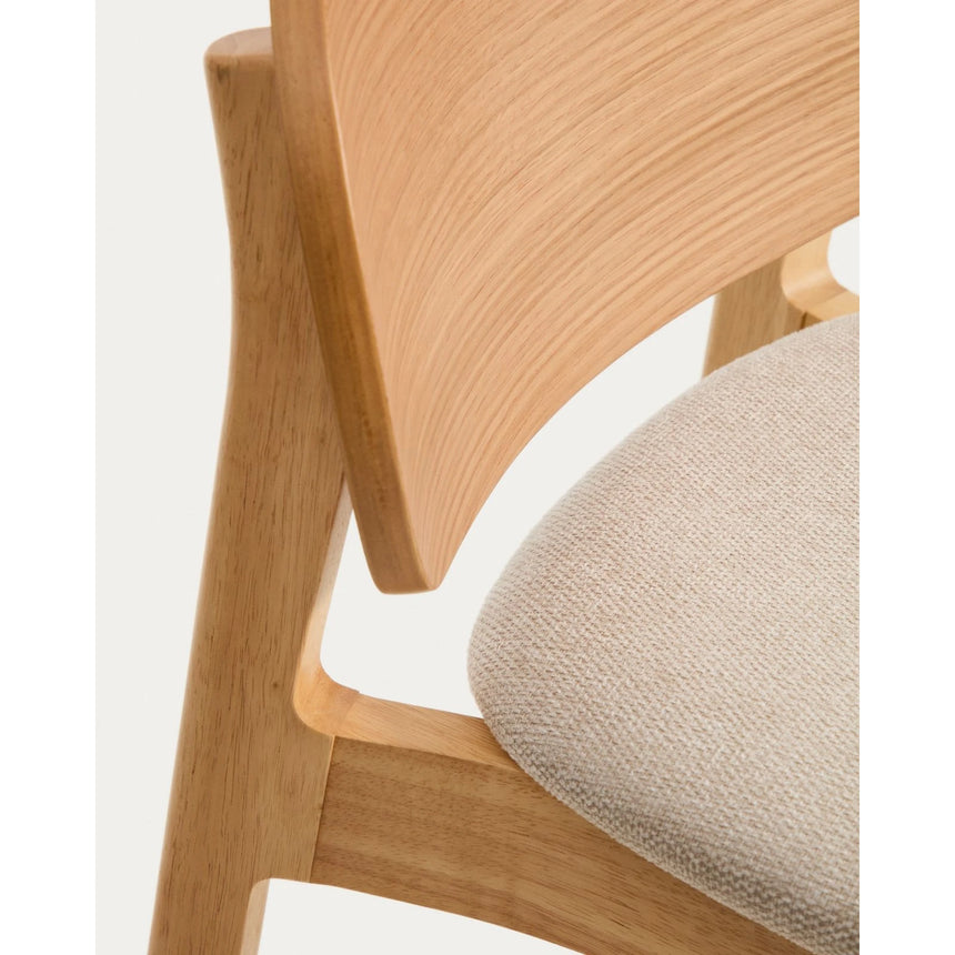 Hocker Ludara aus Eichenfurnier mit beiger Chenille, 65 cm von Kave Home – Bild 9