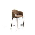 Hocker Maina aus dicker Chenille und Stahlbeinen mit Beschichtung FSC Mix Credit 65 cm von Kave Home – Bild 1
