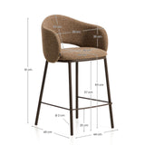 Hocker Maina aus dicker Chenille und Stahlbeinen mit Beschichtung FSC Mix Credit 65 cm von Kave Home – Bild 2