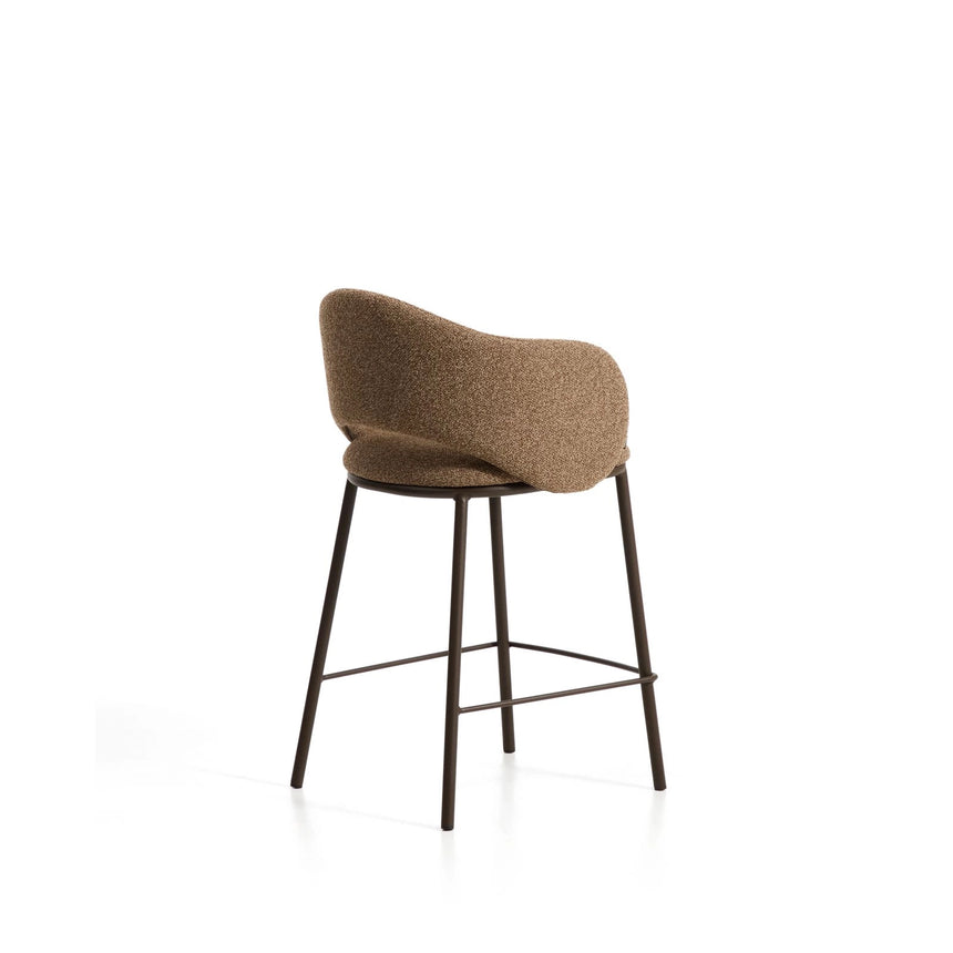 Hocker Maina aus dicker Chenille und Stahlbeinen mit Beschichtung FSC Mix Credit 65 cm von Kave Home – Bild 4