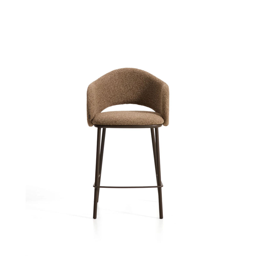 Hocker Maina aus dicker Chenille und Stahlbeinen mit Beschichtung FSC Mix Credit 65 cm von Kave Home – Bild 5