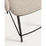 Hocker Maina aus dicker beigefarbener Chenille und Stahlbeinen mit schwarzer Beschichtung FSC Mix Credit 65 cm von Kave Home – Bild 10