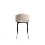 Hocker Maina aus dicker beigefarbener Chenille und Stahlbeinen mit schwarzer Beschichtung FSC Mix Credit 65 cm von Kave Home – Bild 6