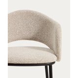 Hocker Maina aus dicker beigefarbener Chenille und Stahlbeinen mit schwarzer Beschichtung FSC Mix Credit 65 cm von Kave Home – Bild 7