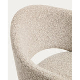 Hocker Maina aus dicker beigefarbener Chenille und Stahlbeinen mit schwarzer Beschichtung FSC Mix Credit 65 cm von Kave Home – Bild 8