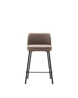 Hocker Minami aus braunem Chenille mit Stahlbeinen in Schwarz Höhe 65 cm von Kave Home – Produktbild 1