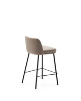 Hocker Minami aus braunem Chenille mit Stahlbeinen in Schwarz Höhe 65 cm von Kave Home – Produktbild 2