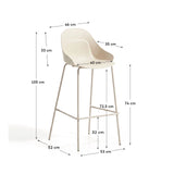 Hocker Sanile mit Stahlbeinen, 74 cm von Kave Home – Bild 3