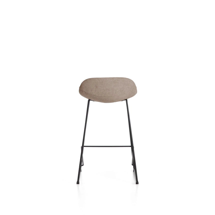 Hocker Zahara mit Chenille und Stahlbeinen mit schwarzem Finish, 65 cm, FSC 100 % von Kave Home – Bild 6
