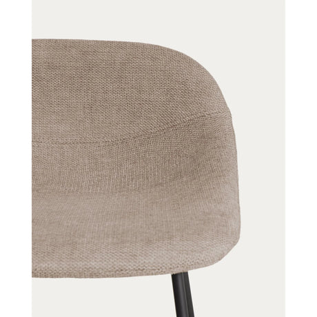 Hocker Zahara mit Chenille und Stahlbeinen mit schwarzem Finish, 65 cm, FSC 100 % von Kave Home – Bild 7
