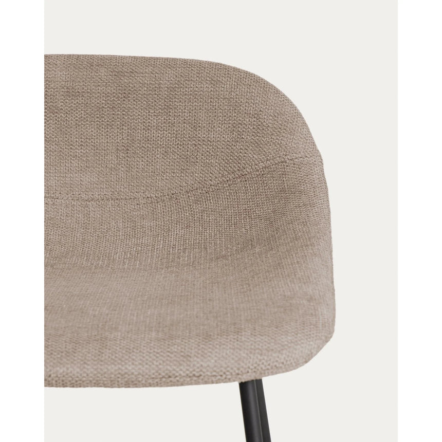 Hocker Zahara mit Chenille und Stahlbeinen mit schwarzem Finish, 65 cm, FSC 100 % von Kave Home – Bild 7