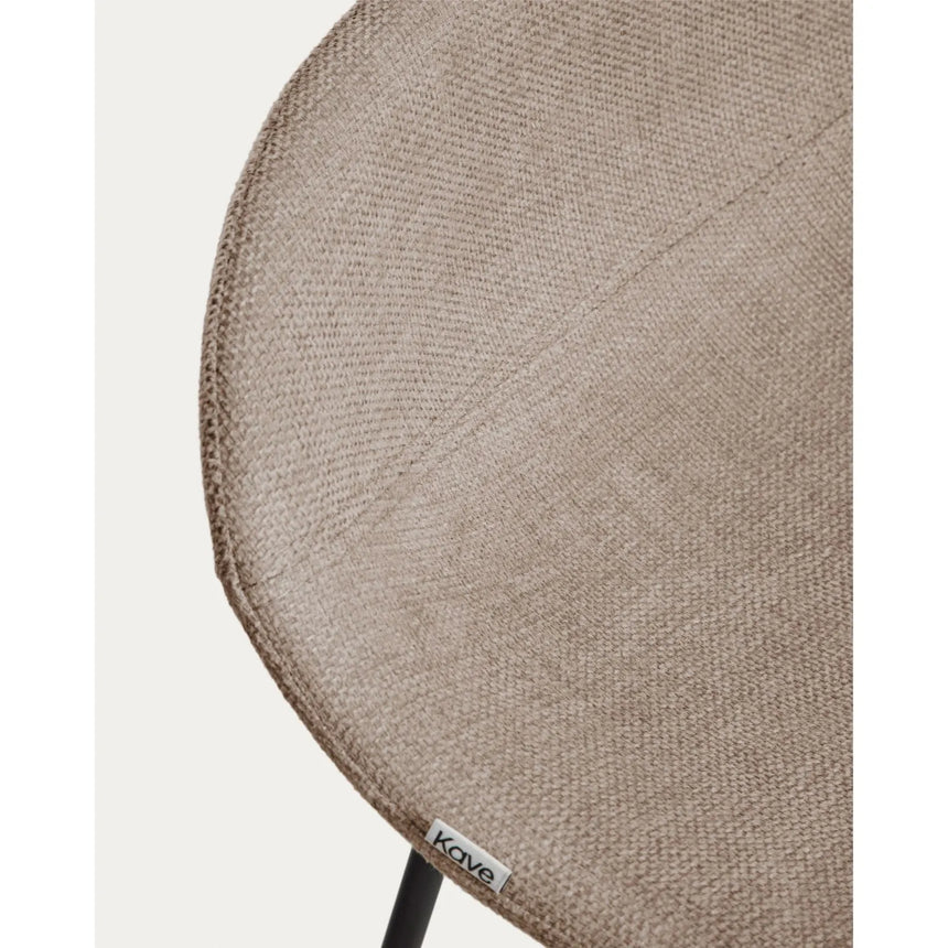 Hocker Zahara mit Chenille und Stahlbeinen mit schwarzem Finish, 65 cm, FSC 100 % von Kave Home – Bild 8