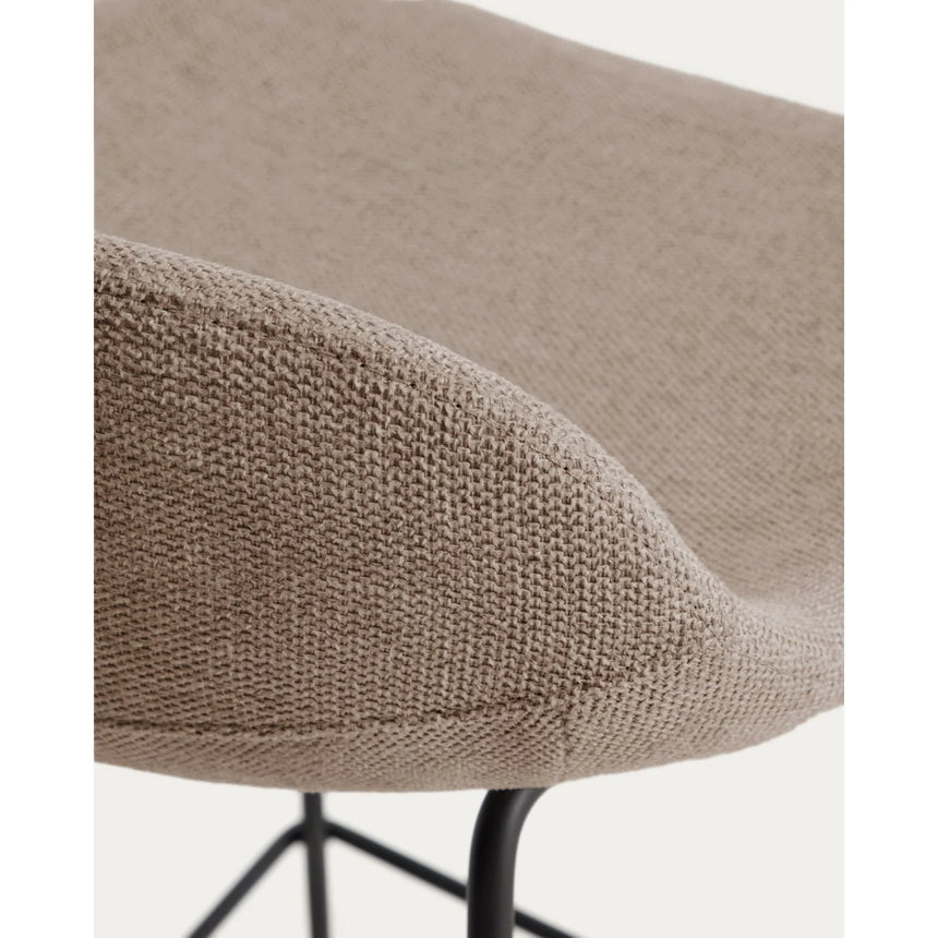 Hocker Zahara mit Chenille und Stahlbeinen mit schwarzem Finish, 65 cm, FSC 100 % von Kave Home – Bild 9