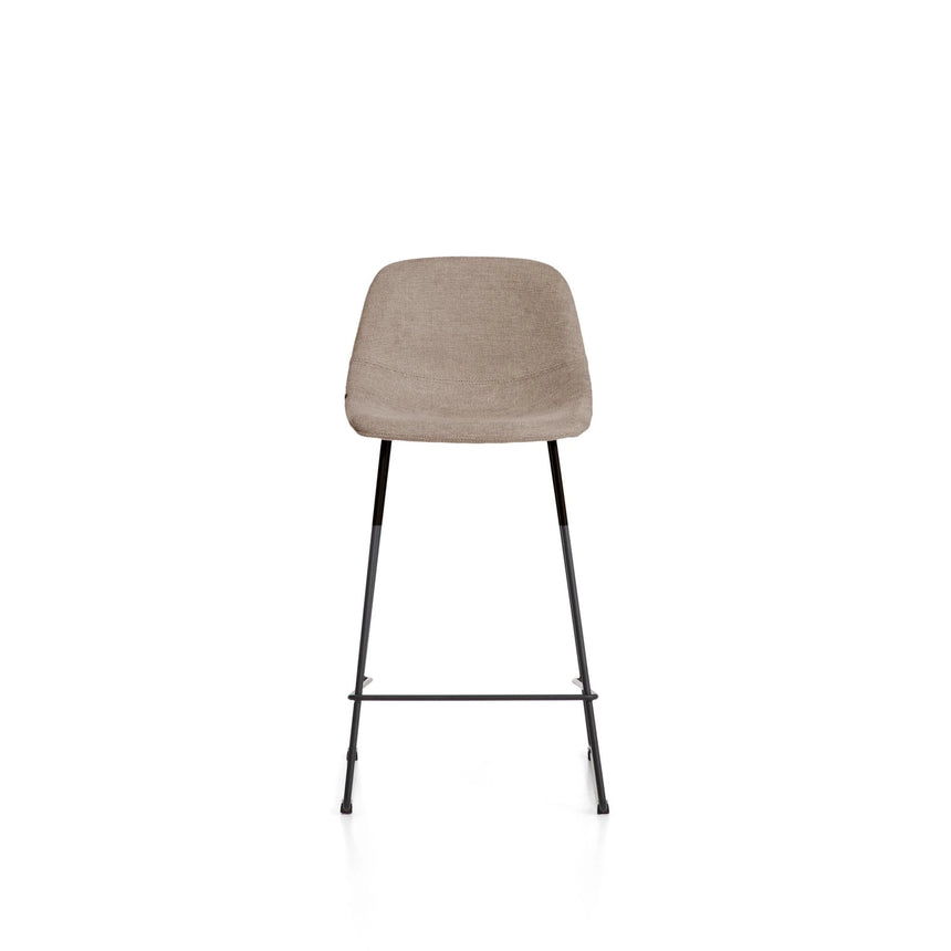 Hocker Zahara mit Chenille und Stahlbeinen mit schwarzem Finish, 65 cm, FSC 100 % von Kave Home – Bild 5