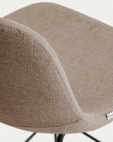 Hocker Zahara mit Chenille und Stahlbeinen mit schwarzem Finish, 65 cm, FSC 100 % von Kave Home – Bild 9