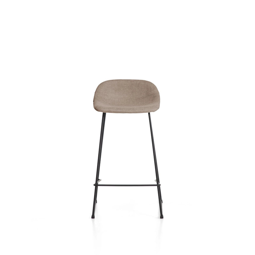 Hocker Zahara mit Chenille und Stahlbeinen mit schwarzem Finish, 76 cm, FSC 100 % von Kave Home – Bild 5
