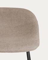 Hocker Zahara mit Chenille und Stahlbeinen mit schwarzem Finish, 76 cm, FSC 100 % von Kave Home – Bild 7