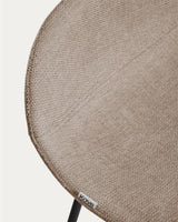 Hocker Zahara mit Chenille und Stahlbeinen mit schwarzem Finish, 76 cm, FSC 100 % von Kave Home – Bild 8