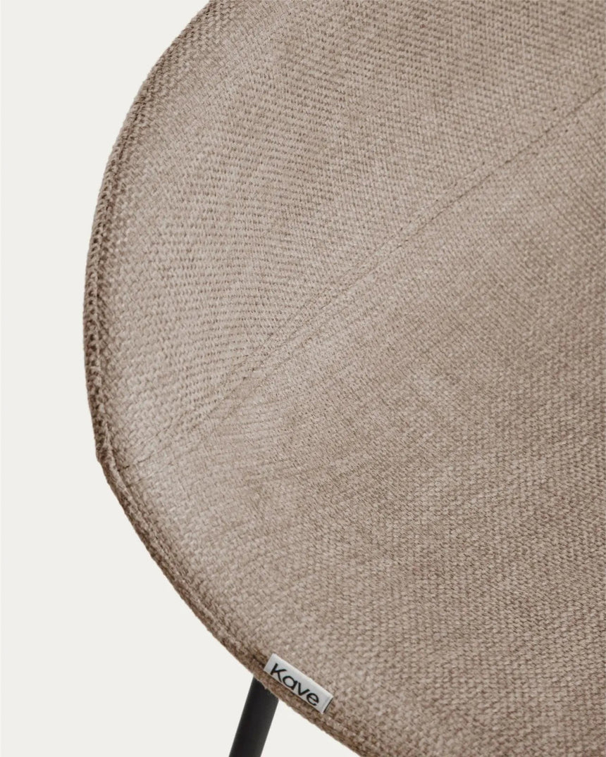 Hocker Zahara mit Chenille und Stahlbeinen mit schwarzem Finish, 76 cm, FSC 100 % von Kave Home – Bild 8