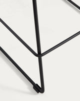 Hocker Zahara mit Chenille und Stahlbeinen mit schwarzem Finish, 76 cm, FSC 100 % von Kave Home – Bild 9