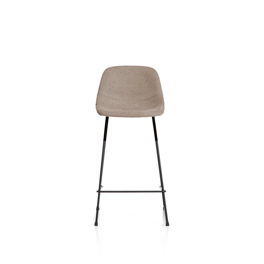 Hocker Zahara mit Chenille und Stahlbeinen mit schwarzem Finish, 76 cm, FSC 100 % von Kave Home – Bild 4