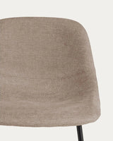 Hocker Zahara mit Chenille und Stahlbeinen mit schwarzem Finish, 76 cm, FSC 100 % von Kave Home – Bild 5