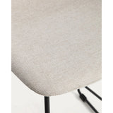 Hocker Zahara mit beiger Chenille und Stahlbeinen mit schwarzem Finish, 65 cm, FSC 100 % von Kave Home – Bild 10