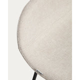 Hocker Zahara mit beiger Chenille und Stahlbeinen mit schwarzem Finish, 65 cm, FSC 100 % von Kave Home – Bild 7
