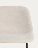 Hocker Zahara mit beiger Chenille und Stahlbeinen mit schwarzem Finish, 65 cm, FSC 100 % von Kave Home – Bild 7