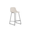 Hocker Zahara mit beiger Chenille und Stahlbeinen mit schwarzem Finish, 76 cm, FSC 100 % von Kave Home – Bild 1