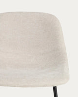 Hocker Zahara mit beiger Chenille und Stahlbeinen mit schwarzem Finish, 76 cm, FSC 100 % von Kave Home – Bild 7