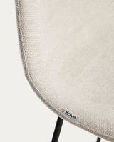 Hocker Zahara mit beiger Chenille und Stahlbeinen mit schwarzem Finish, 76 cm, FSC 100 % von Kave Home – Bild 8