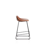 Hocker Zahara mit braunem Polyurethan und Stahlbeinen mit schwarzem Finish, 65 cm, FSC 100 % von Kave Home – Bild 3