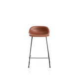 Hocker Zahara mit braunem Polyurethan und Stahlbeinen mit schwarzem Finish, 65 cm, FSC 100 % von Kave Home – Bild 5