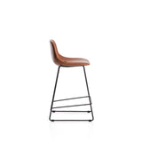 Hocker Zahara mit braunem Polyurethan und Stahlbeinen mit schwarzem Finish, 65 cm, FSC 100 % von Kave Home – Bild 3