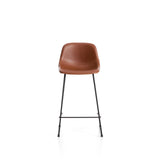 Hocker Zahara mit braunem Polyurethan und Stahlbeinen mit schwarzem Finish, 65 cm, FSC 100 % von Kave Home – Bild 5
