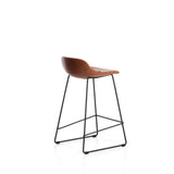 Hocker Zahara mit braunem Polyurethan und Stahlbeinen mit schwarzem Finish, 76 cm, FSC 100 % von Kave Home – Bild 4